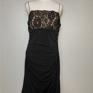 Black Cocktail Dress with nude illusion